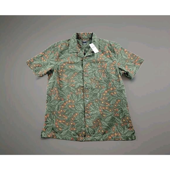 Todd Snyder Other - Todd Snyder Embroidered Floral Camp Shirt size M Olive Green Short Sleeve NWT